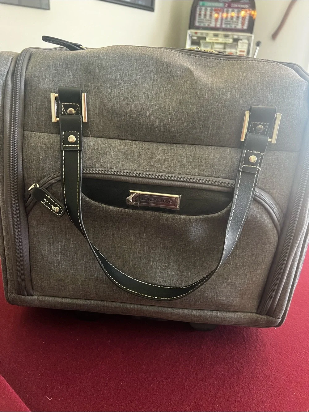 London Fog Gray Underseat Rolling Carry-On Luggage Bag  NEW